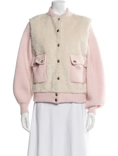 Pre-owned Maje Bomber Jacket In Pink