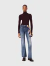 Maje Bootcut Jeans With Zip Pockets In Blue