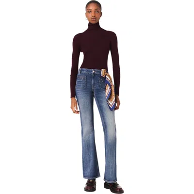 MAJE MAJE BOOTCUT JEANS WITH ZIP POCKETS
