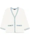 Maje Bouclé Cardigan In White