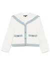 Maje Bouclé Cardigan In White