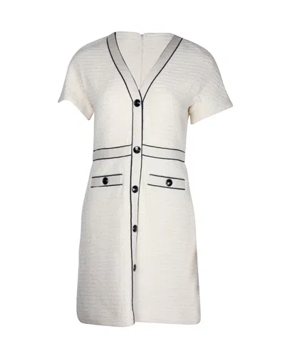 Maje Bouclé-tweed Mini Dress In Cream Cotton In White