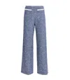 Maje Bouclé Tweed Trousers In Blue
