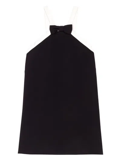 Maje Bow-detail Halterneck Dress In Black