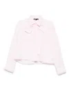 Maje Womens Pink Tie-neck Long-sleeve Cotton Shirt In Pink
