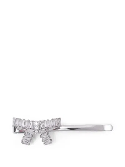 Maje Bow Hair Clip In Silver