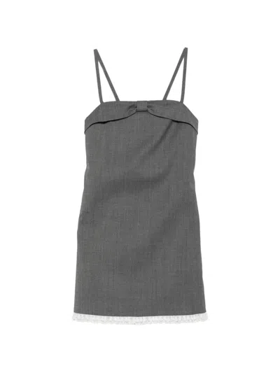 Maje Minikleid Mit Schleife Und Spitzenbesatz In Gray