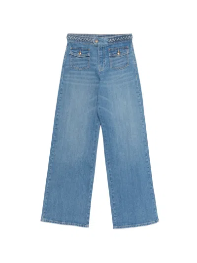 Maje Braided-detail Jeans In Blue