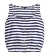 Maje Striped-pattern Button-fastening Top In Blue