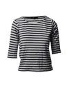Maje Breton Stripe Top In White Print Cotton In White