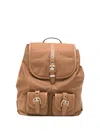 Maje Buckle-detail Backpack In Brown