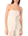 Maje Livalu Strapless Linen-blend Top In Ecru