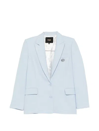 Maje Button Blazer In Blue