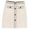 Maje Button Detail Mini Skirt In Cream Cotton Tweed In White