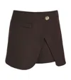 Maje Draped-panel Shorts In Brown