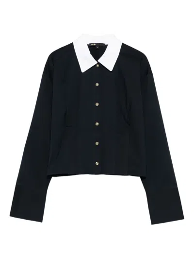 Maje Button-fastening Collared Shirt In Blue