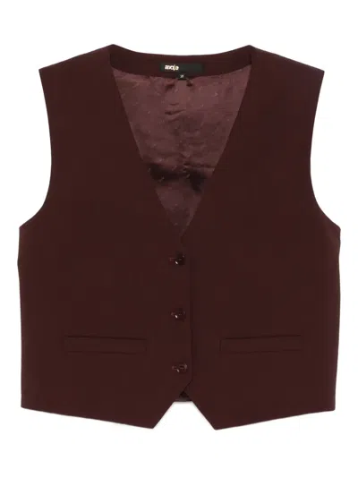 MAJE BUTTON-FASTENING SLEEVELESS VEST