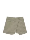 Maje Button Striped Shorts In Gray