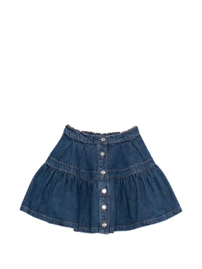 Maje Button-up Mini Skirt In Blue