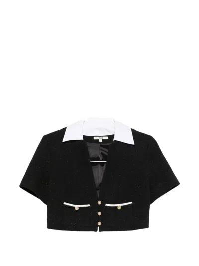 Maje Button-detail Flared Trousers In Black