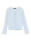 Maje Buttoned Cardigan Set In Blue