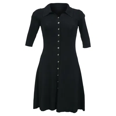 Maje Buttoned Mini Dress In Black Viscose
