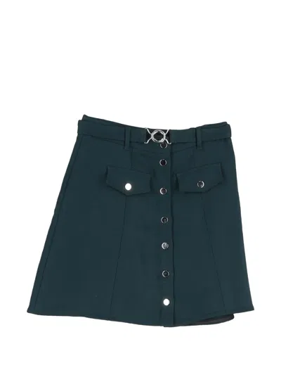 Pre-owned Maje Buttoned Mini Skirt In Green