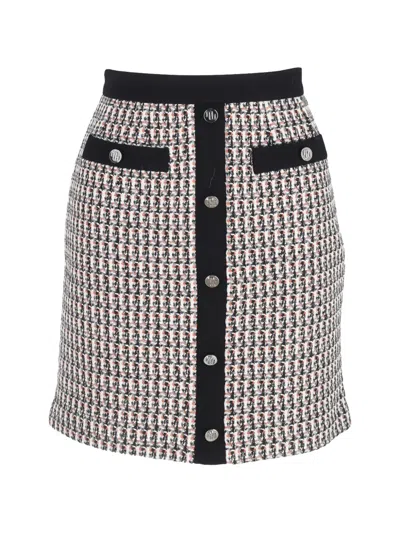 Pre-owned Maje Buttoned Mini Skirt In White