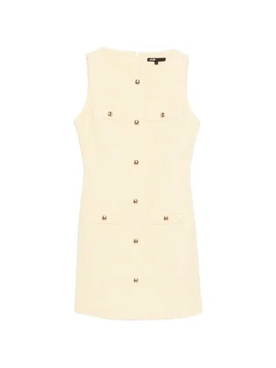 Maje Buttoned Pocket Mini Dress In Pink