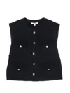 Maje Buttoned Sleeveless Vest In Blue