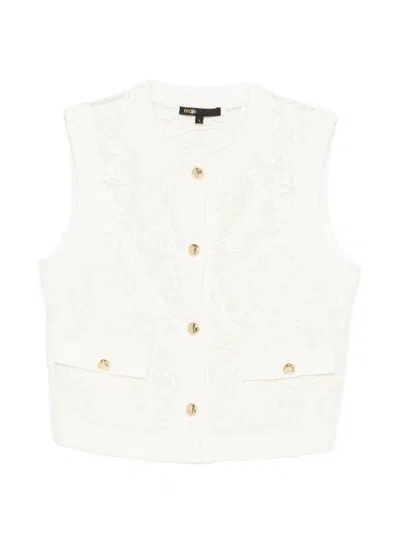 Maje Buttoned Vest In White