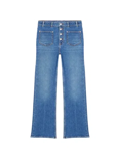 Maje Buttoned-down Pocket Jeans In Blue