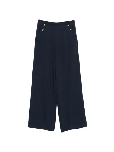 Maje Button-embellishment Trousers In Blue