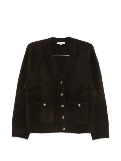 Maje Button-front V-neck Cardigan In Brown