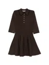 Maje Button-up Collared Mini Dress In Brown