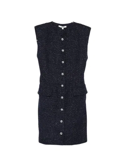 Maje Button-up Mini Dress In Blau