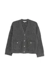 Maje Button-up Patch-pocket Cardigan In Gray