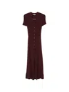 Maje Cable-knit Button-front Maxi Dress In Brown
