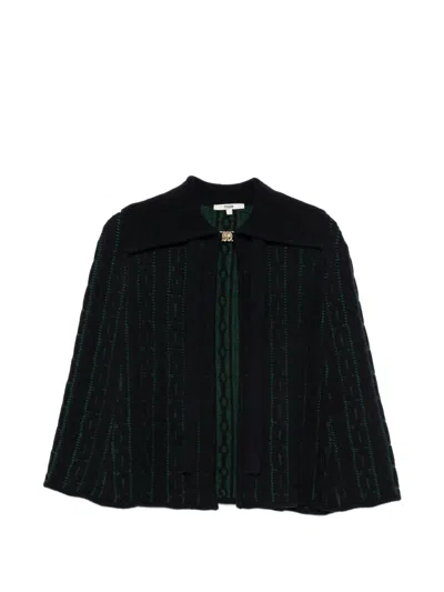 Maje Cable-knit Cardigan In Blue