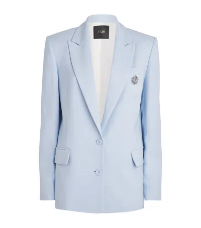 Maje Canvas Blazer In Blue