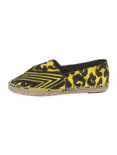 Pre-owned Maje Canvas Printed Espadrilles In Yellow