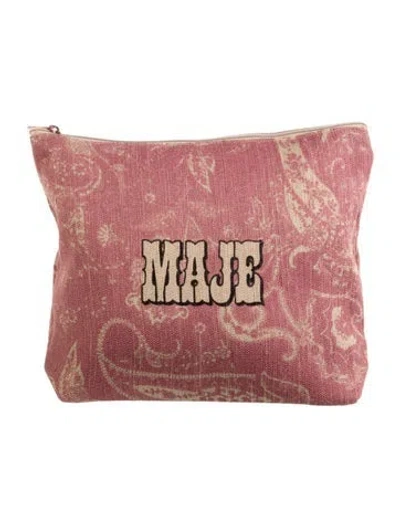 Pre-owned Maje Canvas Toiletry Bag In Pink