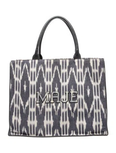 Pre-owned Maje Canvas Top Handle Bag In Blue