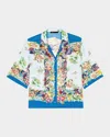 Maje Patterned Cropped Shirt