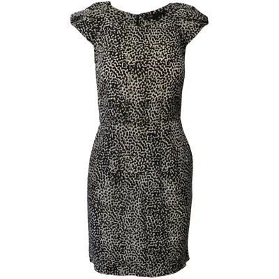 Maje Cap Sleeve Mini Dress In Animal Print Silk In Multi