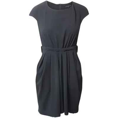 Maje Cap Sleeve Mini Dress In Black Polyester