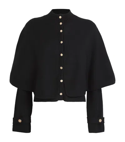 Maje Cape-effect Cardigan In Black