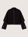 Maje Cape-effect Cardigan In Noir