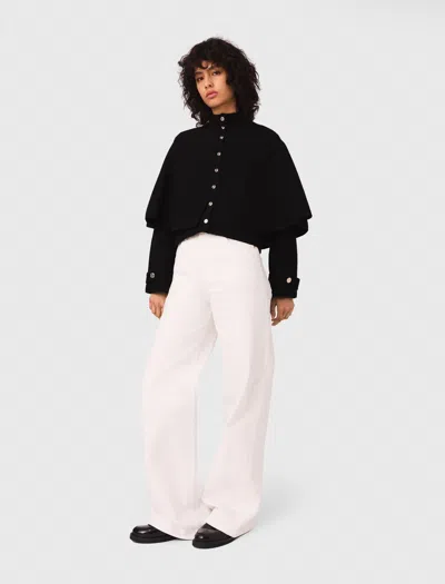 Maje Cape-effect Cardigan In Black