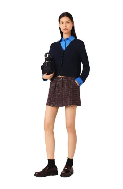 Maje Cardigan With Removable Details In Blue